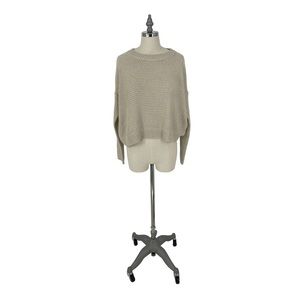 NWOT RD Style Stitch Fix Tan Cropped Waffle Knit Pullover Sweater - M
